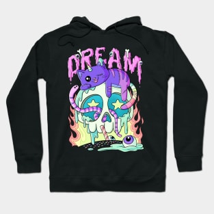 Dream Cute Kawaii Caticorn Skull Pastel Goth Aesthetic Hoodie